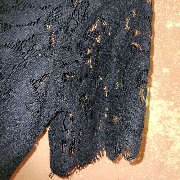 * JILL STUART BLACK LACE TOP STRETCH - Picture 8 of 11